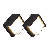 Night Lamp For Bedroom LED Wall Indoor Outdoor 12W Wall Bed Aluminum Acrylic Modern Wall Lighting Living Room Staircase Hallway Warm White Light, 2 Pcs