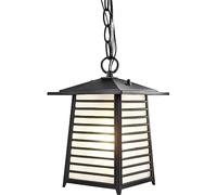 Night Lamp For Bedroom Outdoor hanging, pendant made of cast aluminum and glass, color: black, socket: E27, IP44, bulbs not included (C)