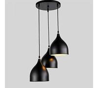 Night Lamp For Bedroom Pendant Light 3 Bulbs E27 Metal Retro Light Fixture Ceiling Light Aluminum Ceiling Lighting Living Room Kitchen Restaurant Cafe - Black