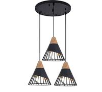 Night Lamp For Bedroom Retro 3 Bulb Industrial Pendant Light Fixtures E27 Base-hade ?25 cm, Vintage Metal Chandelier hade Ceiling Light Indoor Decorative Lighting (No Bul