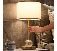 Night Lamp For Bedroom Table - Contemporary design bedside - ? 25 x 51H cm - Living room - Office - (bulb not included) (Pure white hade)