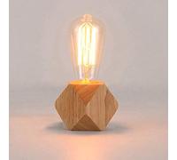 Night Lamp For Bedroom Wooden table, E27 socket, 1.8 m cable with switch, up to 60W, decorative retro industrial, living room, and office, studio, cafe, bar.