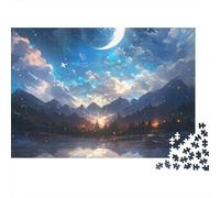 Night Landscape 1000-Piece Premium Cardboard Fantasy Moonlit Scene Adult Jigsaws, Challenging Game, Stress Relief, Birthday Gift & Office/Home Decor 52x38cm/1000pcs