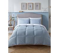 Night Lark Coverless Duvet and Pillowcase Set, Gingham Collection - Coverless Duvet Super King Size 4.5 Tog Washable with Advanced Smartfil® Fibre, Hypoallergenic - Blue, Super King Bed Size
