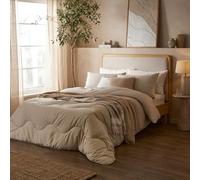 Night Lark Coverless Duvet and Pillowcase Set, Soft Weave Collection - Coverless Duvet Single 10.5 Tog with Advanced Smartfil® Fibre, Machine Washable, Hypoallergenic - Natural Oat, Single Bed Size