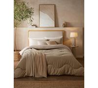 Night Lark Coverless Duvet and Pillowcase Set, Soft Weave Collection - Coverless Duvet Single 4.5 Tog with Advanced Smartfil® Fibre, Machine Washable, Hypoallergenic - Natural Oat, Single Bed Size
