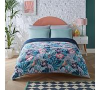 Night Lark Coverless Duvet and Pillowcase Set, Spring Summer Collection - 6 Tog Coverless Double Duvet with Advanced Smartfil® Fibre, Machine Washable, Hypoallergenic - Pastel Palms, Double Bed Size