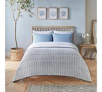 Night Lark Coverless Duvet and Pillowcase Set, Spring Summer Collection - 6 Tog Coverless Double Duvet with Advanced Smartfil® Fibre, Machine Washable - Ticking Stripes, Double Bed Size