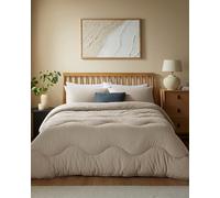 Night Lark Coverless Duvet and Pillowcase Set, Tufted Dots Collection - Coverless Duvet King Size 10.5 Tog with Advanced Smartfil® Fibre, Machine Washable, Hypoallergenic - Natural Oat, King Bed Size