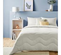 Night Lark Coverless Duvet and Pillowcase Set, Tufted Dots Collection - Coverless Duvet Single 10.5 Tog with Advanced Smartfil® Fibre, Machine Washable, Hypoallergenic - Natural Oat, Single Bed Size