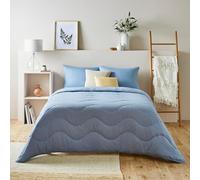 Night Lark - Coverless Duvet - Tufted Dots Collection - Soft Touch Luxury Bedding - Machine Washable - Hypoallergenic (Dusk Blue, 4.5 Tog - Super King.)