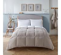 Night Lark - Coverless Duvet - Gingham Collection - Luxury Bedding - Hypoallergenic - Machine Washable (Warm Sand, 4.5 Tog - Single.)