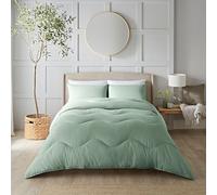 Night Lark Coverless Duvet King Size 10.5 Tog Seersucker Set - Meadow Green. Supersoft, Cosy and Lightweight Quilt. A Machine Washable, Hypoallergenic, Quick Drying All in One Comforter & Pillowcases