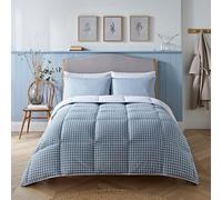 Night Lark Coverless Duvet & Pillowcase Set - Gingham - Soft, Lightweight, Hypoallergenic, Reversible Quilt - Machine Washable & Quick Drying - All-in-One Comforter (Blue, Double - 10.5 Tog)