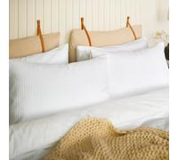Night Lark Natural 100% Cotton Waffle Pair Of Pillowcases - White