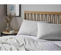 Night Lark Pillowcase Pair Linen Collection - Super Soft Touch Pillow Covers with Microfibre Covers, Luxury Bedding, Machine Washable, Standard Size - Cloud Grey