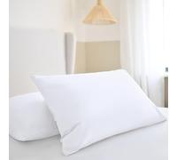 Night Lark - Pillowcase Pair - Plain Dye Collection - Super Soft Touch - Two Printed Microfibre Pillow Covers - Luxury Bedding - Polar White