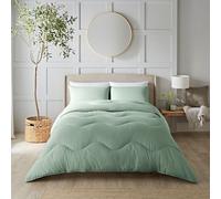 Night Lark - Coverless Duvet - Seersucker Collection - Soft Touch Luxury Bedding - Machine Washable - Hypoallergenic (Meadow Green, 10.5 Tog - Double.)
