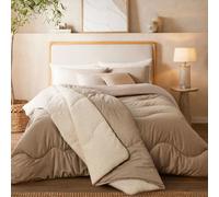 Night Lark Soft Weave 9 Tog Cosy Throw with Sherpa Reverse NATURAL OAT ONE SIZE