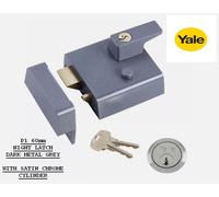 Yale B-1-DMG-SC-60 - Double Locking Nightlatch - 60mm - Dark Metallic / Chrome Finish - High Security can be locked from inside with key