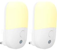 Night Light, 2-Pack Plug-in Wall Light With Auto-Adjustable Dusk to Dawn Photoelectric Sensor for Kids, Seniors, Stairs, Hallway, Bedroom
