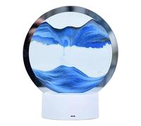 Night Light 3D Moving Sand Art Desk Lamp 7.87" 360 Rotating Hourglass Decor, 15ml Creative Liquid Motion Lamp for Living Room, Bedroom
