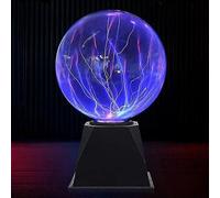 Night Light 5" Blue Plasma Ball Light, Touch And Voice Sensitive Magic Plasma Lamp, Mood Light Decoration Lightning, Light