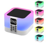 Night Light Bluetooth Speaker, Alarm Clock White Noise Sound Machine,Touch Bedside Lamp For Bedroom, Dimmable Warm Light, Led Colour Changing Lamp with 8 Light Colours, Teenage Girl Gifts Boy Gifts