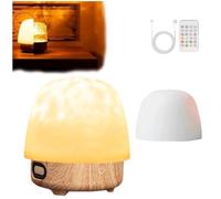 Night Light Bluetooth Speaker, Touch Bedside Lamps Star Projector for Kids Bedroom, Ocean Wave Northern Lights 16 Color Adjustable Brightness Crystal Lamp Ocean Wave Projector with Speaker