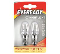 NIGHT LIGHT BULBS 7W E14 NIGHTLIGHT BULB LAMP PACK OF 2 (packaging may vary)