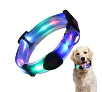 Night Light Dog Collar - Dog Glowing Collar, Glowing The Dark Dog Collar | Rechargeable Waterproof LED Lighted Adjustable Pet Collar, Weather Proof Dog Lights For Night Walking, Outdoor, Walking