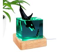Night Light Figurine - Cubic Style Lamp, Plug in Decorative Light | Soft Glow Novelty Nightlight Accent, Ambient Mood Lighting for Rooms, Compact Desk Lamp Ornament, for Study Room