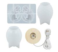 Night Light Flexible Silicone Mold with USB Powered Lighting Base Bracket Suitable for Handmade Table Art Party Scaled Dragon Egg