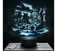 Night Light for Children Pirate Ship Decoration for Children's Room. Christmas, Gift idea for Boys Aged 4, 5, 6, 7, 8, 9, 10 Years Old. Pirate Ship Bedside Lamp Frigate Corsair.