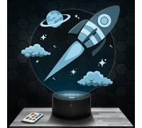 Night Light for Children Rocket Child Decoration Child's Room. Christmas, Gift idea for Boys 4, 5, 6, 7, 8, 9, 10 Years Old. Rocket Child Bedside lamp Spacecraft Space