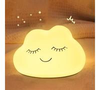 Night Light for Kids, 7 Colors Silicone Kids Night Light, 3 Level Adjustable Brightness, Rechargeable Anti-glare Nursery Night Light Warm White & Multicolor, Squishy Cute Cloud Bedside Touch Lamp