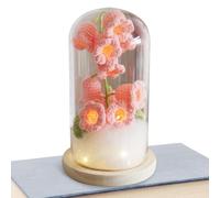 Night Light for Living Room Lily of the Valley Flower Lamp - Handmade Crochet and Glass Dome Design | Whimsical Botanical Table Accent, Warm LED Bulb, Charming Bedroom Decor Statement, Timeless
