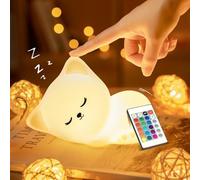 Night Light Kids, 16 Colors + Dimmable + Remote Baby Night Light, 1200mAh Battery Lamp, Cat Stuff Cute Stuff For Girls, Baby Girl Gift Cat Toys For Kids, Girls Bedroom Accessories Cute Room Decor