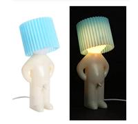 Night Light Lamp Naughty Boy Eye Protection, Modern, Reading, Office, Little Shy Man Creative Lamp Bedroom Table Lamp for Home Decoration Couple Nice Gift Party-Blue