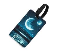 Night Light Luggage Tags Suitcase Tag Name Id Label | Luggage Tags for Suitcases Cute Travel Tags Bag Tags Privacy Protection Travel Accessories Essential for Women Men