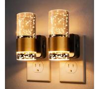 Night Light Plug in Wall, 2Pack Plug in Wall Light with Dusk to Dawn Sensor, 0-100LM Dimmable, Acrylic Bubble Plugin Wall Light, Modern Nightlight for Bedroom, Hallway, Stair, Bathroom