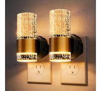 Night Light Plug in Wall, 2Pack Plug in Wall Light with Dusk to Dawn Sensor, 0-100LM Dimmable, Acrylic Bubble Plugin Wall Light, Modern Nightlight for Bedroom, Hallway, Stair, Bathroom