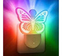 Night Light Plug in Wall,Butterfly Design Dusk to Dawn Sensor Warm White