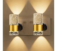 Night Light Plug in Wall for Living Room, Bedroom & Hallway, Nightlight with Dusk to Dawn Sensor, LED Bedside Lamp Wireless for Home Decor & Accessories, Adjustable Brightness 0-100LM, 3000K, 2 Pack