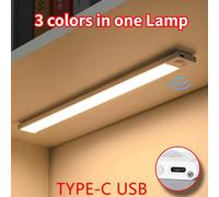 Night Light TYPE-C USB Lights Motion Sensor LED Three colors in one Lamp For Kitchen Cabinet Bedroom Wardrobe Indoor Lighting