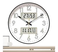 Night Light Wall Clock - Calendar Display, Silent Movement, Silent Non-Ticking Luminous Clock | Non-ticking Wall Clock, Decorative Silent Wall Clocks s (White 10 inches)