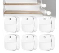 Night Light with Motion Sensor, Pack of 6 Indoor Motion Sensors, LED Night Lamp Children for Children's Room, LED Motion Sensor with Battery, for Hallway, Bedroom, Orientation Light, Natural White