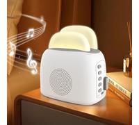 Night Light with White Noise Bluetooth Speaker, Gemmac Rechargeable Bedside Lamp Sound Machine with Timer Portable Toast Sound Machine Light for Baby Kids Adult Sleeping, Nursery, Bedroom Decor, Gift