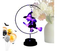 Night Lights, Creative Decor, 6.29x11.22x1.37x3.74 Inches Light Up Decorative Ornaments, Multi Dimensional Design, Glowing Witch Figure for Dorm, Porch, Bedroom, Home Illumination and Halloween