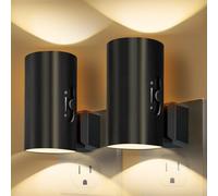 Night Lights Plug into Wall, LED Plug in Night Light, Dusk to Dawn Light Sensor, 0-100LM Adjustable Brightness Wall Light, Soft White 3000K, Dimmable Night Lights for Hallway Bedroom Stairway, 2 Pack
